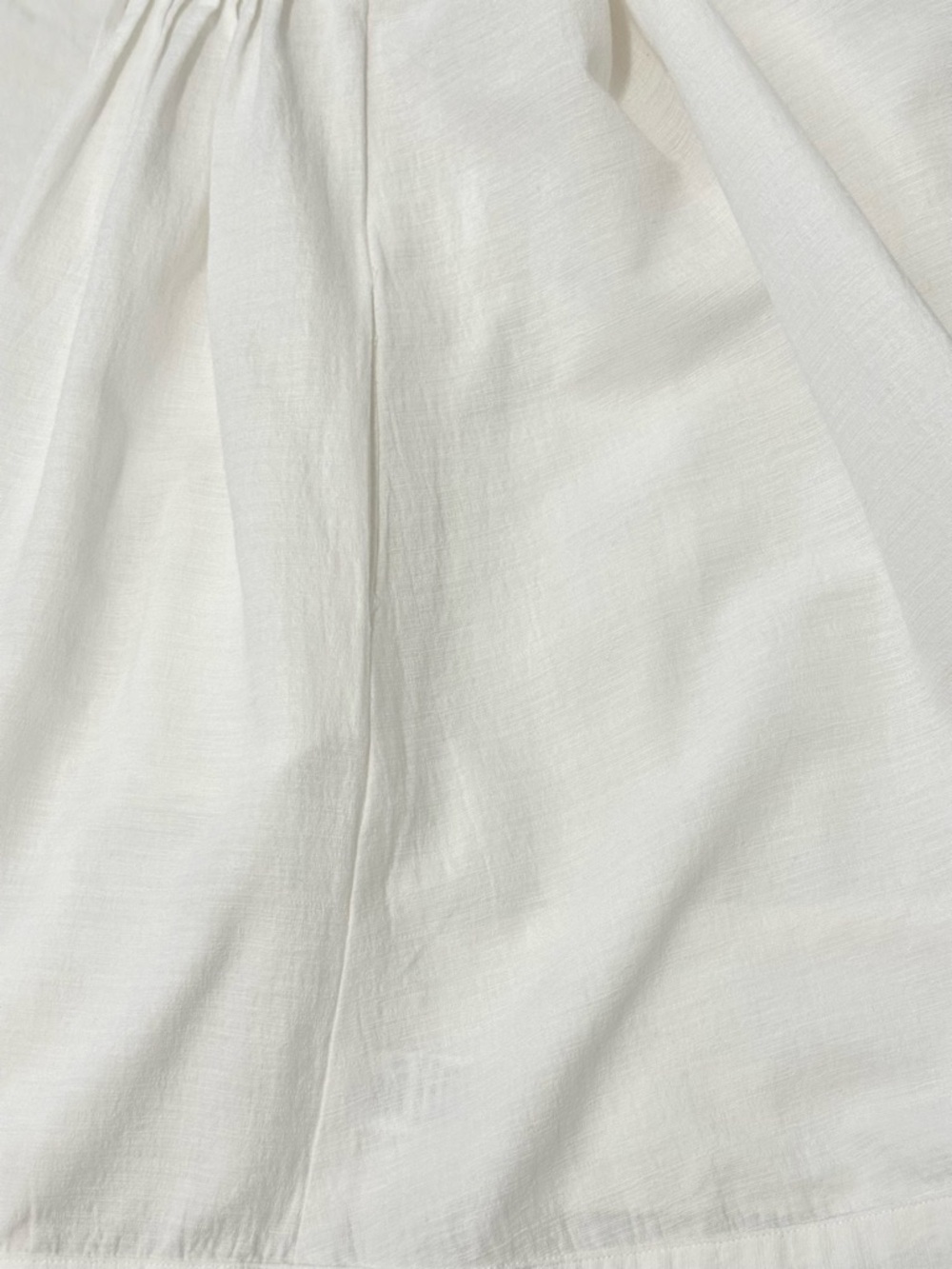 White Cotton V-Neck Tie-Shoulder Mini Dress / Swim Cover Size Large - Picture 4 of 7